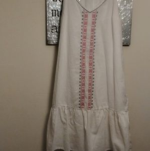 White Tribal Print Dress